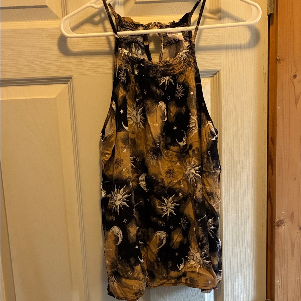 No Boundaries Black and Gold Celestial Camisole